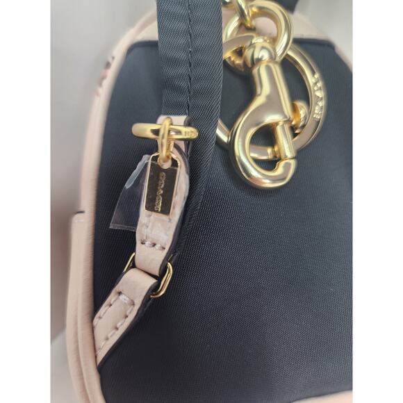 COACH Mini Court Backpack Bag Charm With Rosette Print BLUSH MULTI CAA68 Soldout - Picture 9 of 12